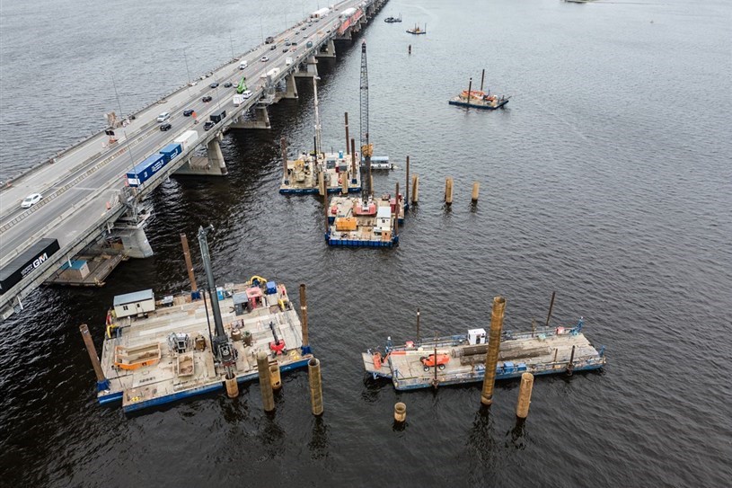 Pont de l’Île-aux-Tourtes : début de travaux d’étaiement sous la structure