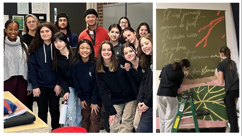 Some students from the Arts and Design program at work, pictured here