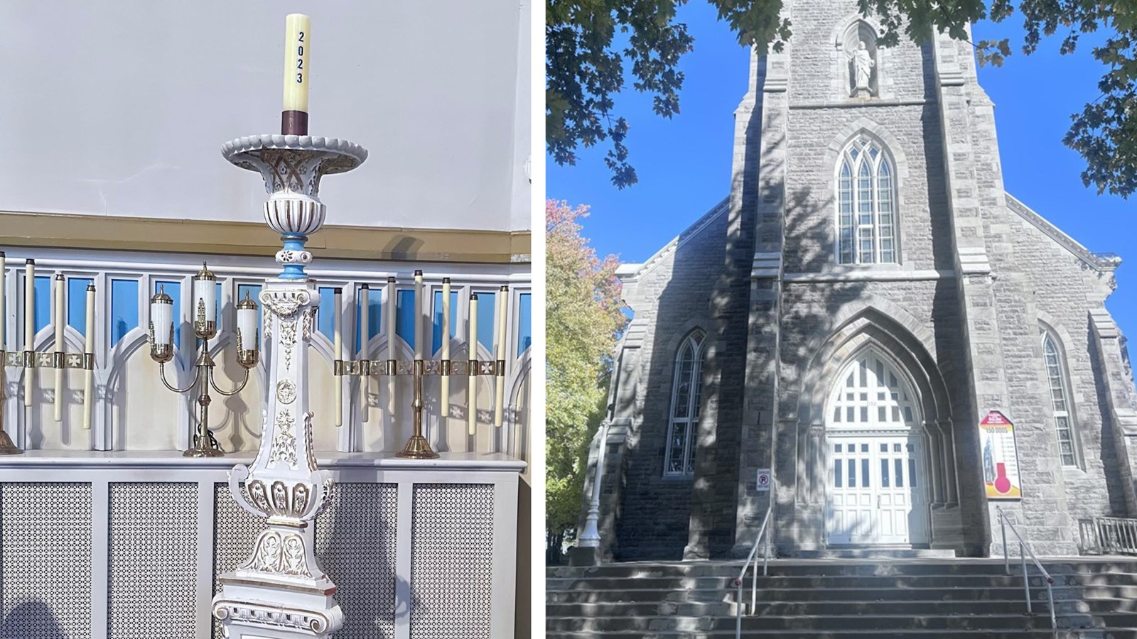 L'église des Cèdres et le cierge pascal datant de 1781