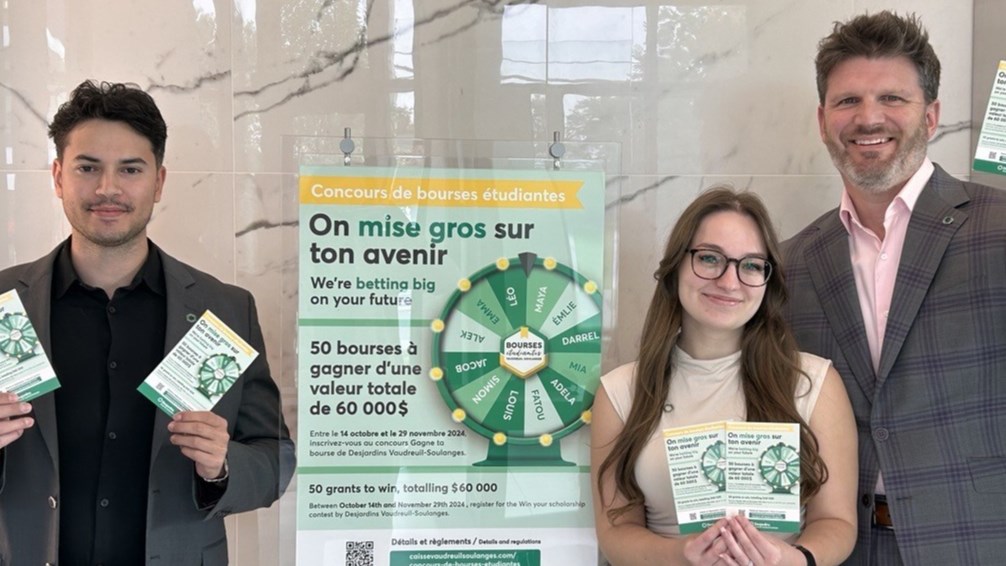 Le Concours de bourses d'études de Desjardins Vaudreuil-Soulanges est de retour