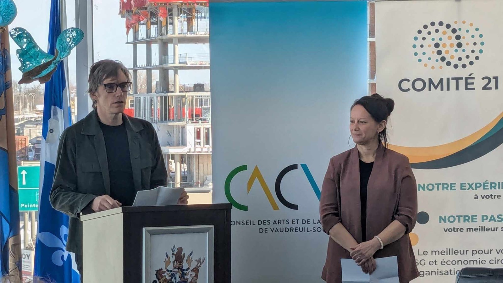 Jury members, Michel de Broin (left) and Audrey Patenaude (right)