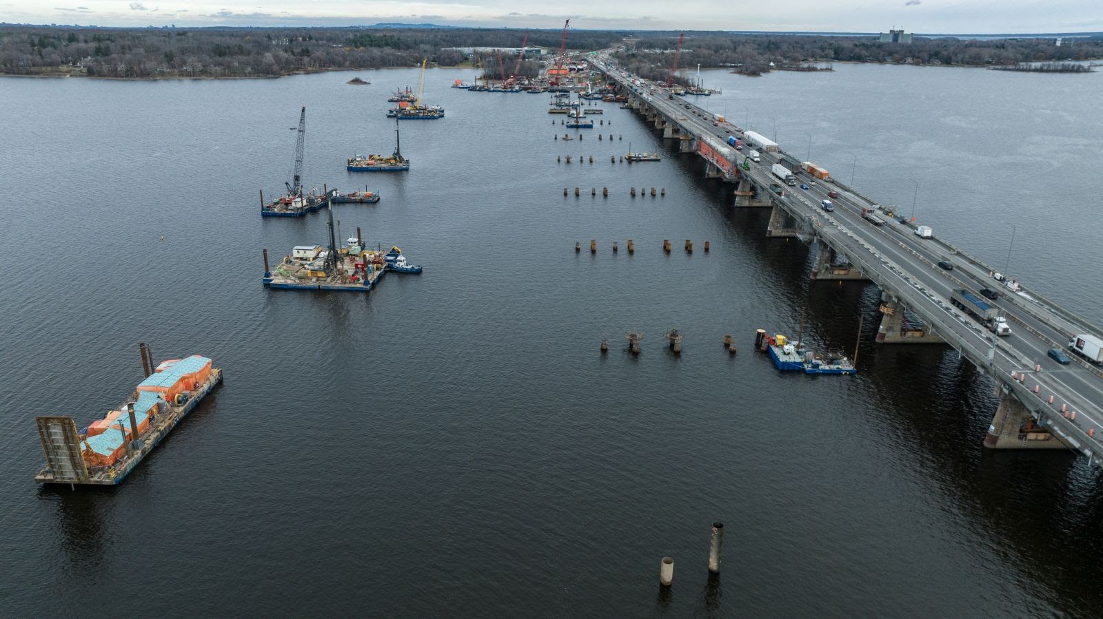 View of the new bridge route, December 2024  