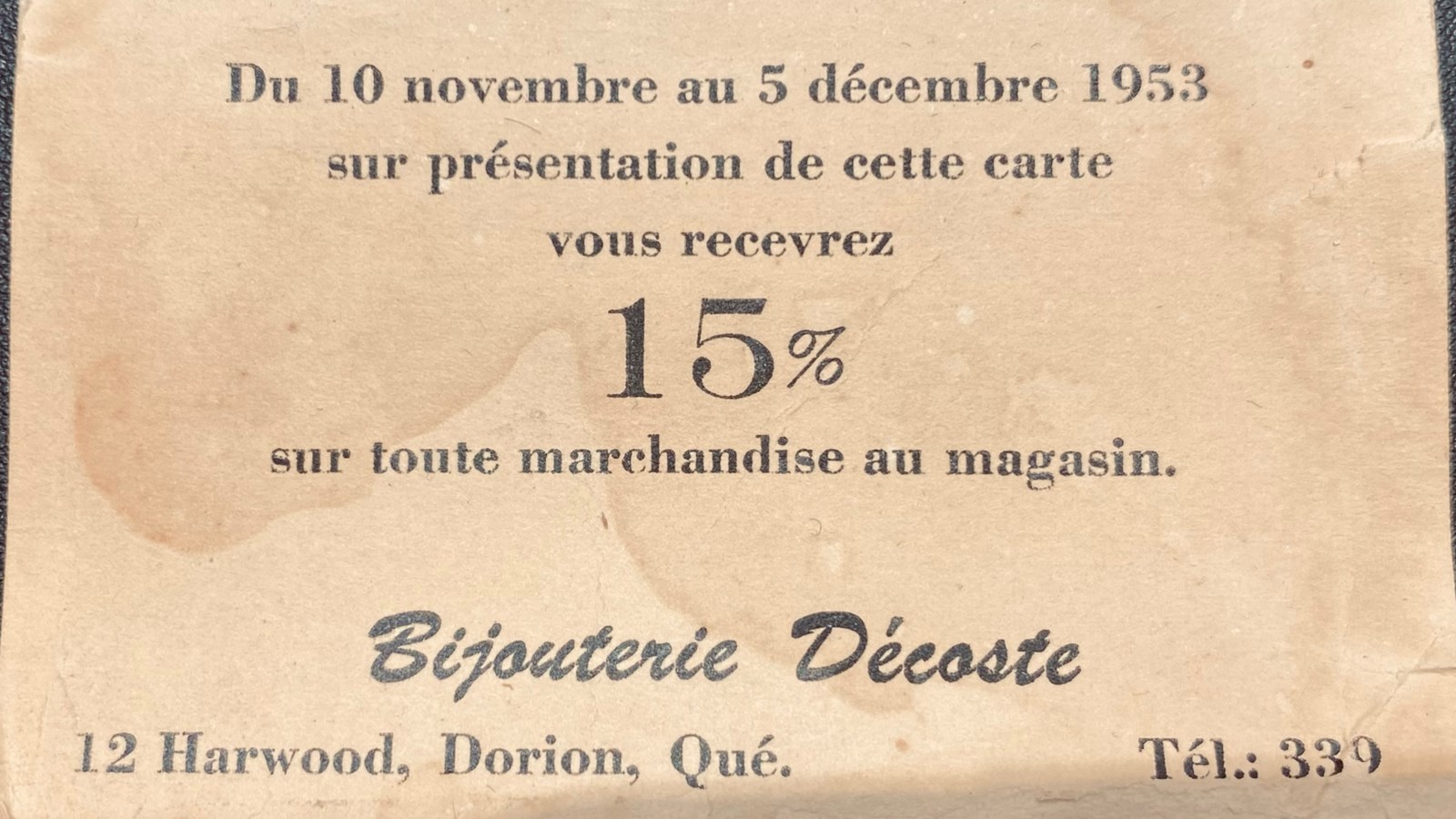 A nice discount coupon in 1953  