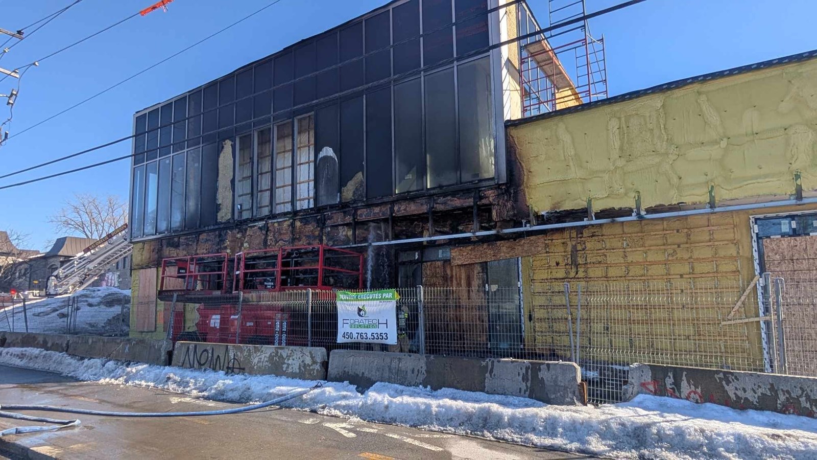 Fire on Harwood Boulevard: construction work may be to blame