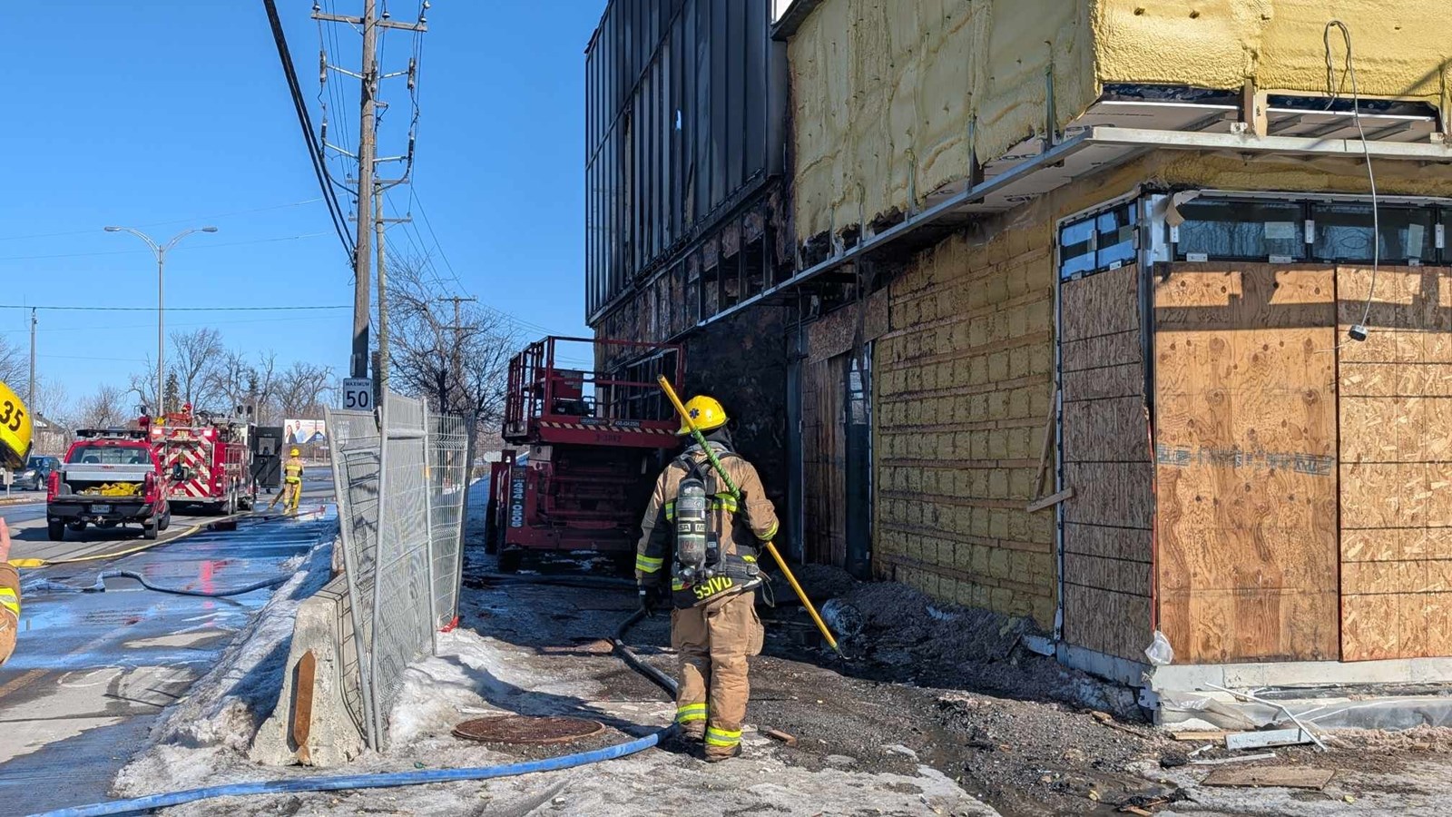 Fire on Harwood Boulevard: construction work may be to blame