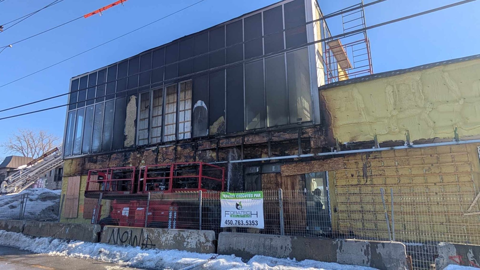 Fire on Harwood Boulevard: construction work may be to blame