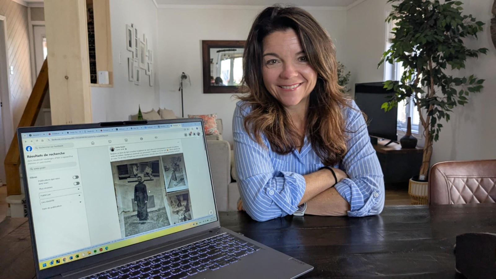 Sonia Gouin a fait appel aux réseaux sociaux, plus tôt en avril, pour trouver les propriétaires de photos d'époque découvertes dans le plafond de sa résidence de la rue Galt