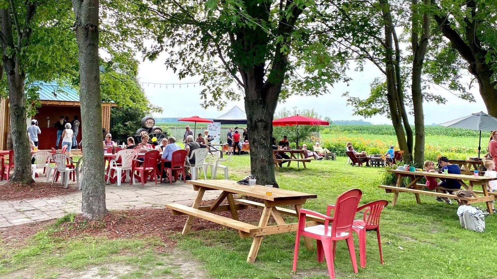 Terrasse de la Ferme-Brasserie Schoune à Saint-Polycarpe