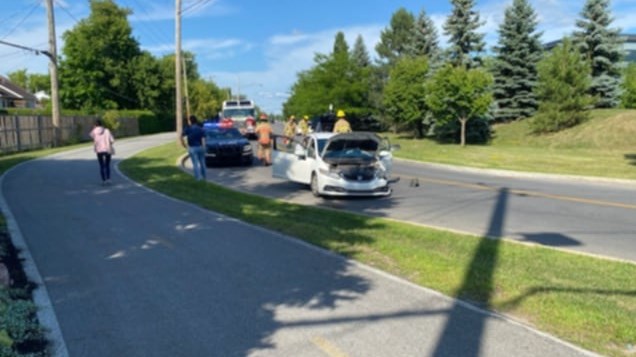Collision frontale sur la montée Cadieux à Vaudreuil-Dorion