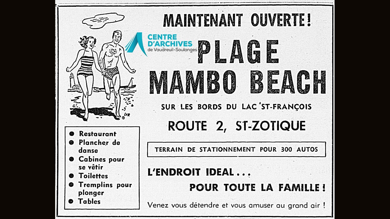 Plage Mambo à Saint-Zotique sur la Route 2 le 25 juin 1959.