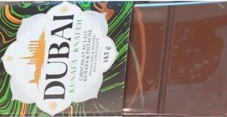 Rappel de chocolat de la marque Dubai 