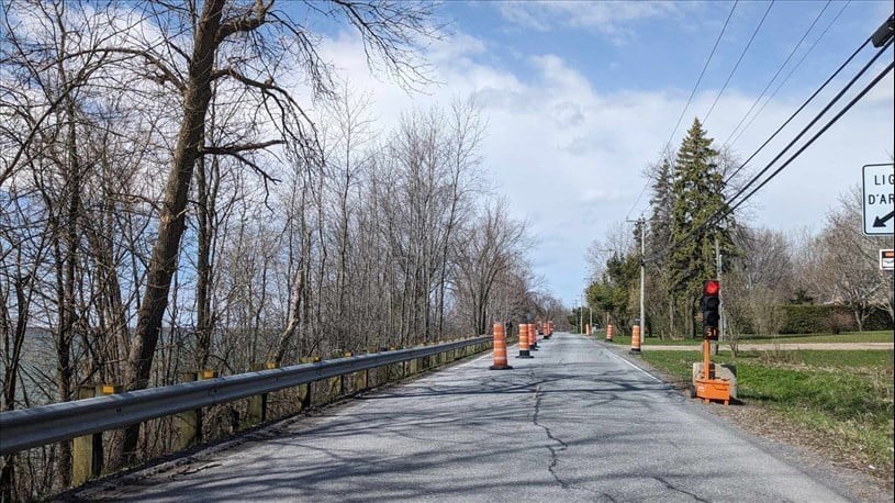 Chemin du Fleuve: début des travaux de réparation aux Cèdres 