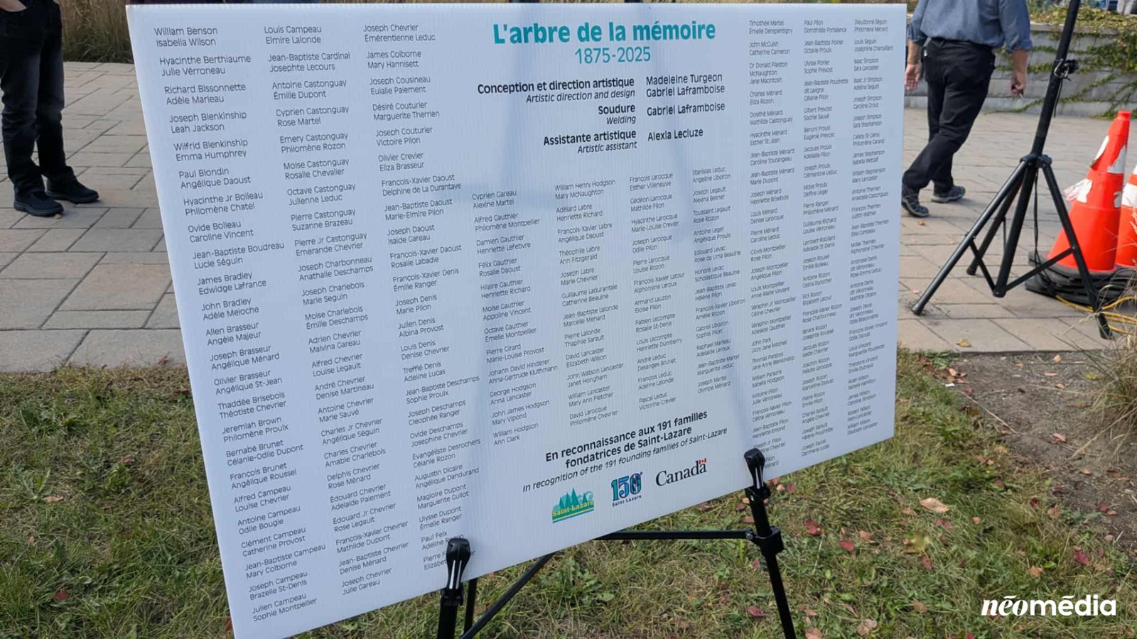 Une oeuvre d'art qui rend hommage aux familles pionnières de Saint-Lazare