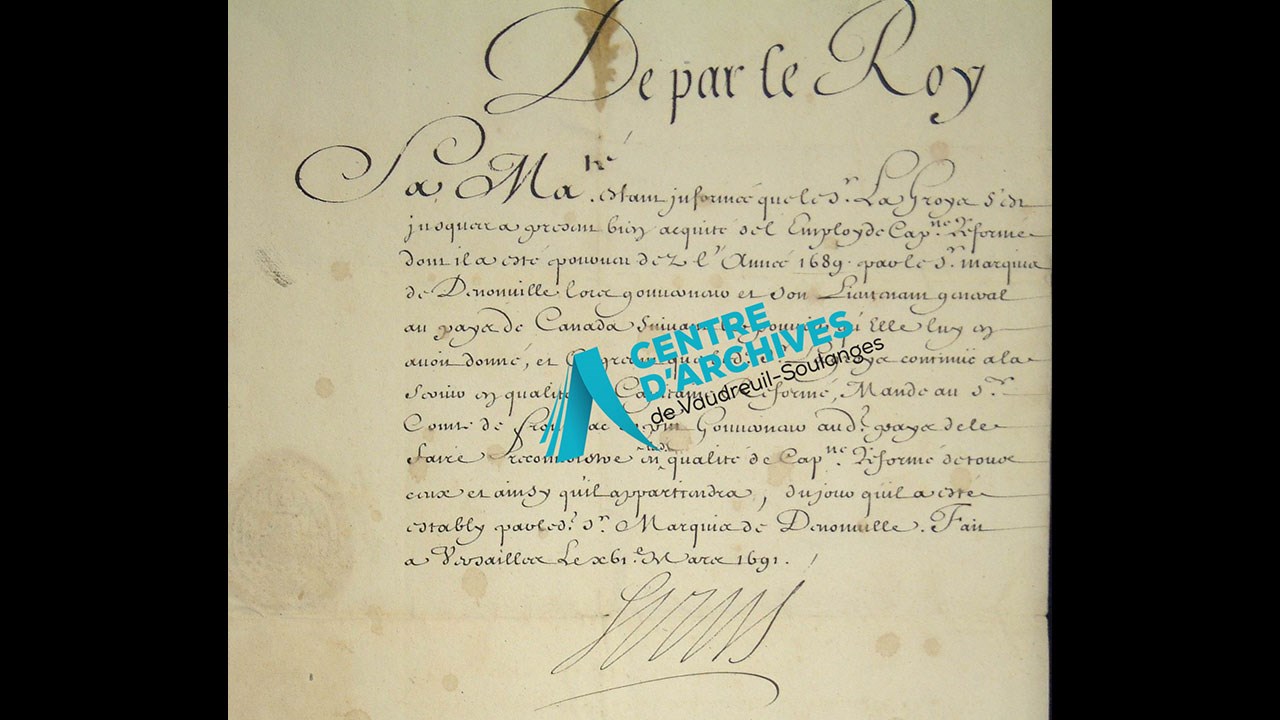 Lettre du roi Louis XIV de 1691.