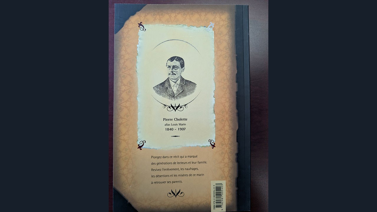 Verso du livre de Serge Cholette.