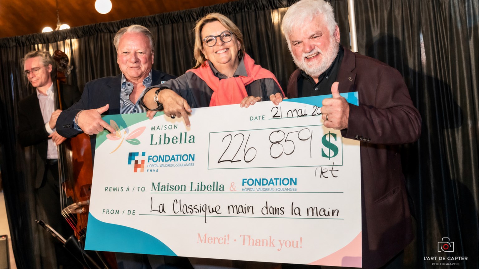 Une somme de 226 859 $ amassée pour appuyer deux causes d'ici 