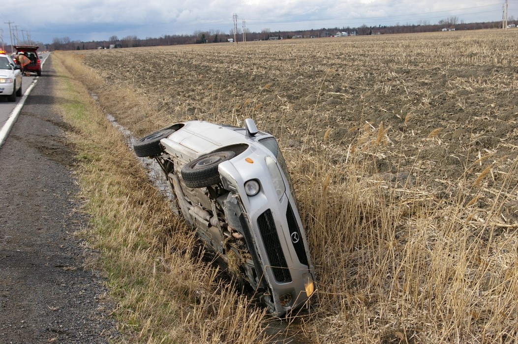 Sortie de route sur le chemin de la Grande-Ligne