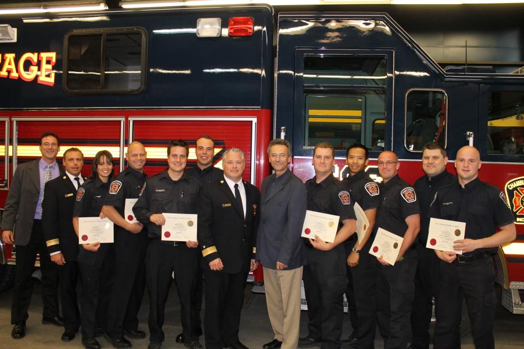 Diplômes décernés à une dizaine de pompiers