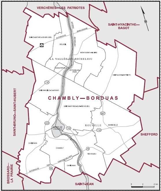 La nouvelle circonscription de Chambly-Borduas.