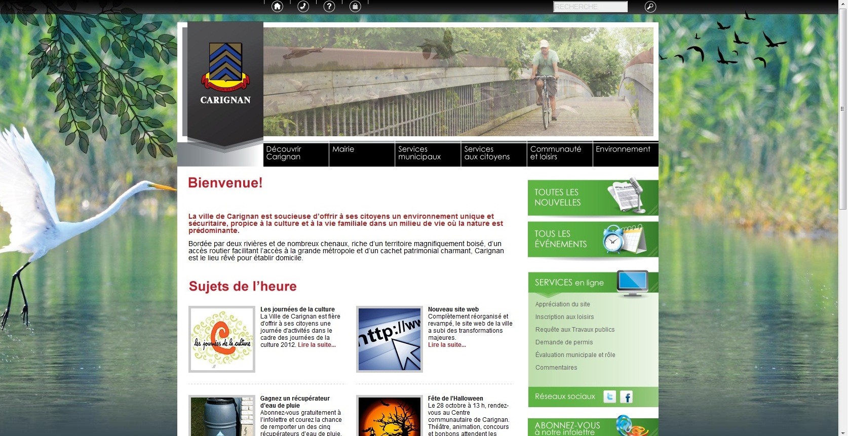 Cure de rajeunissement pour le site Internet de Carignan