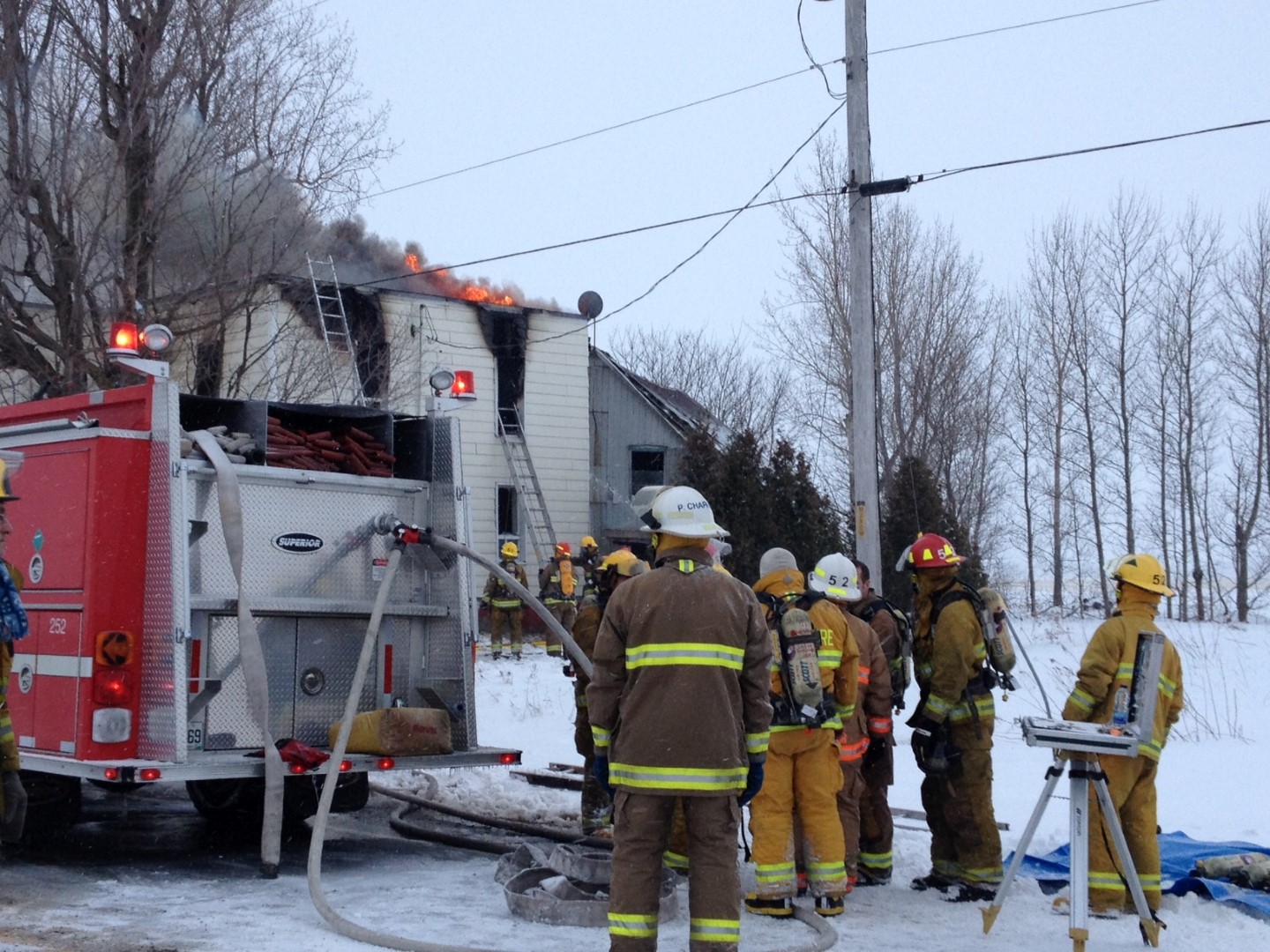 Incendie majeur à Saint-Césaire