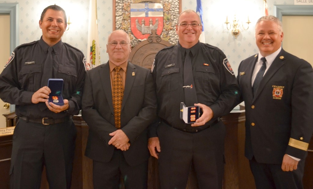 Deux pompiers de Chambly récoltent les honneurs