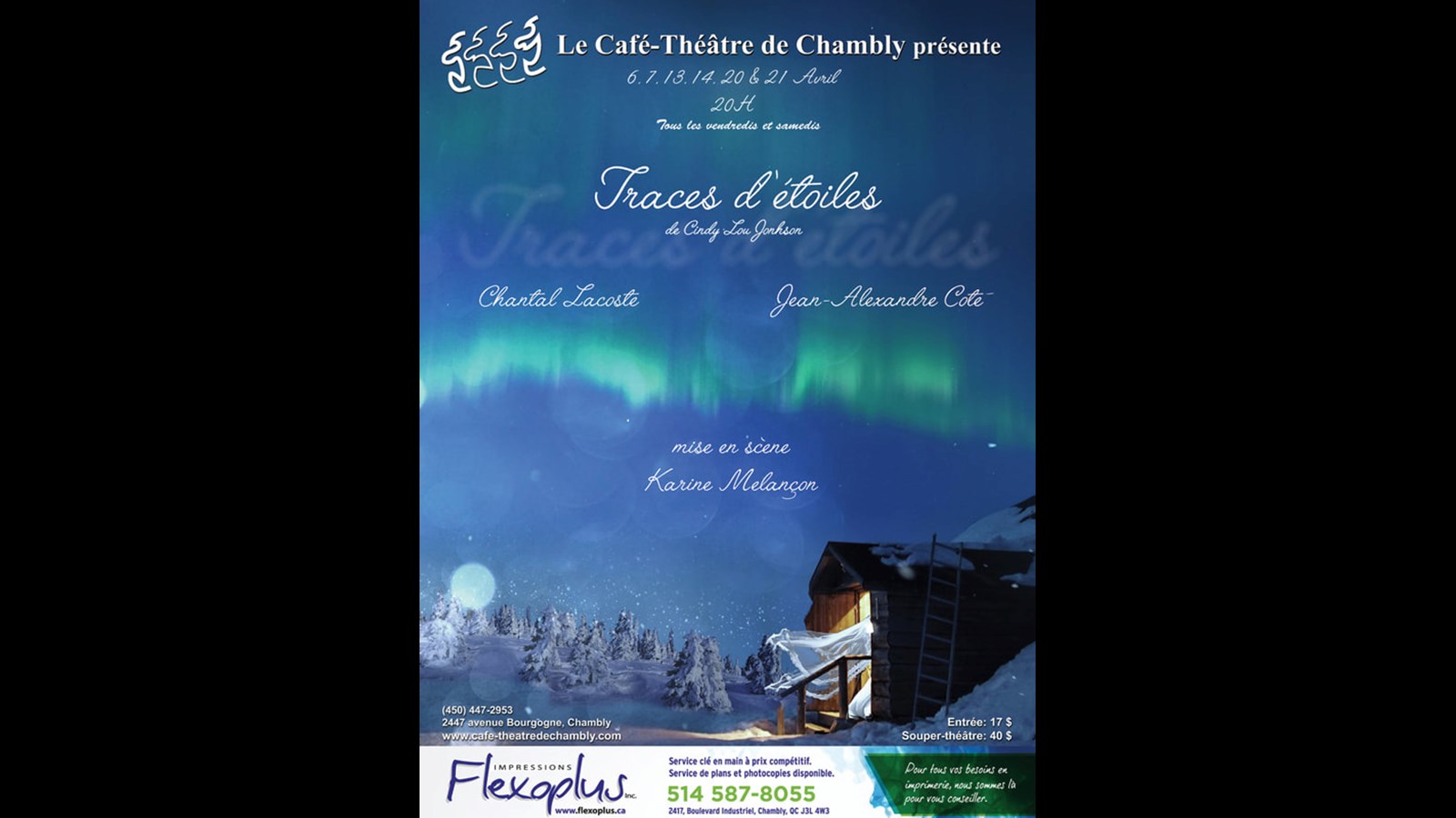 Le Café-Théâtre de Chambly vous présente Traces d’étoiles par Cindy Lou Johnson