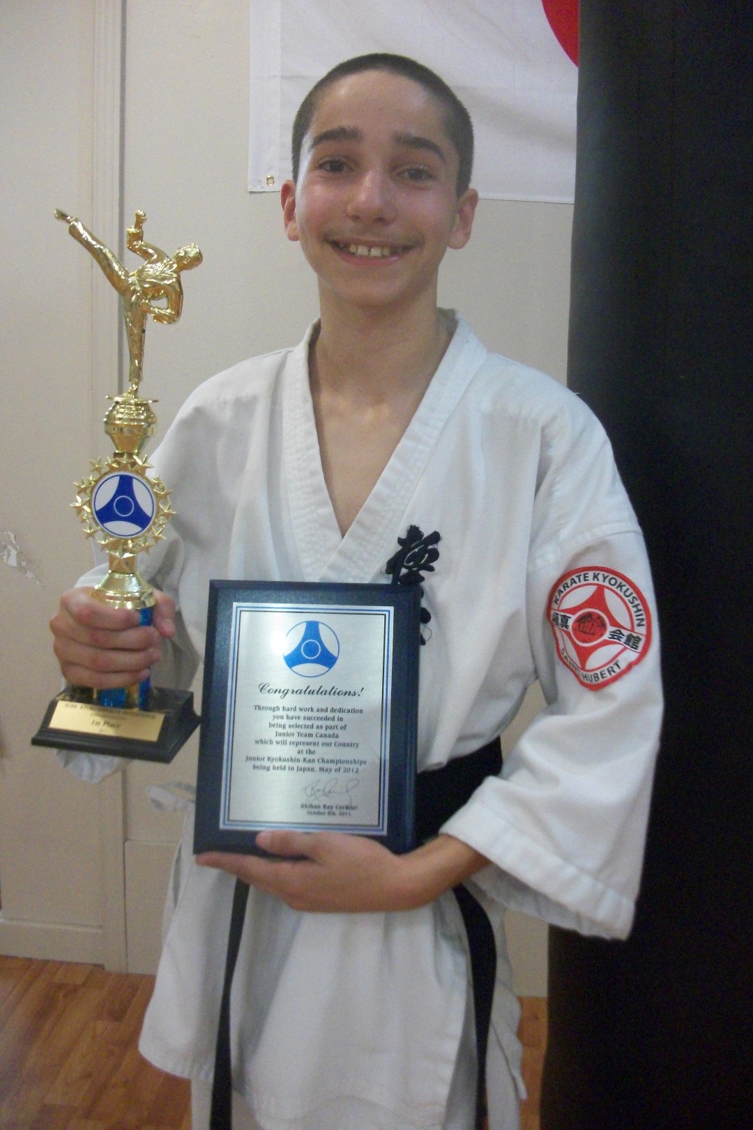 Simon Gladu remporte le Championnat canadien de karaté chez les 11-12 ans