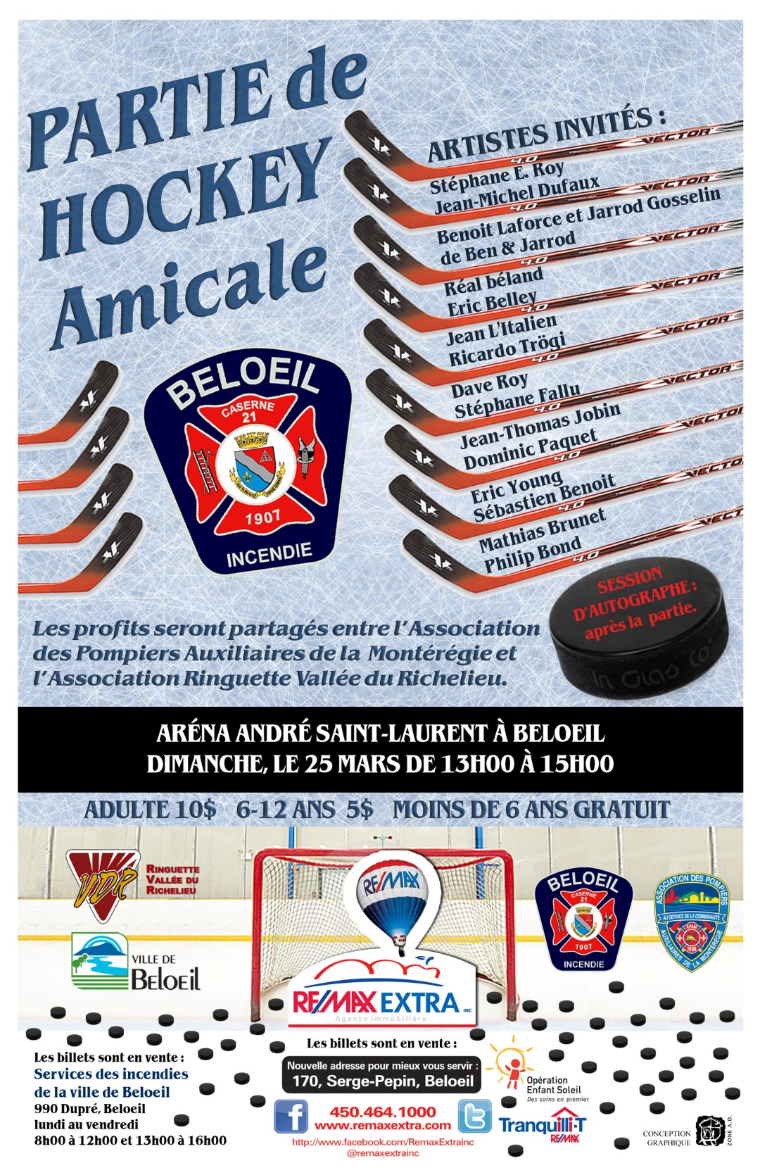Du hockey pour deux bonnes causes