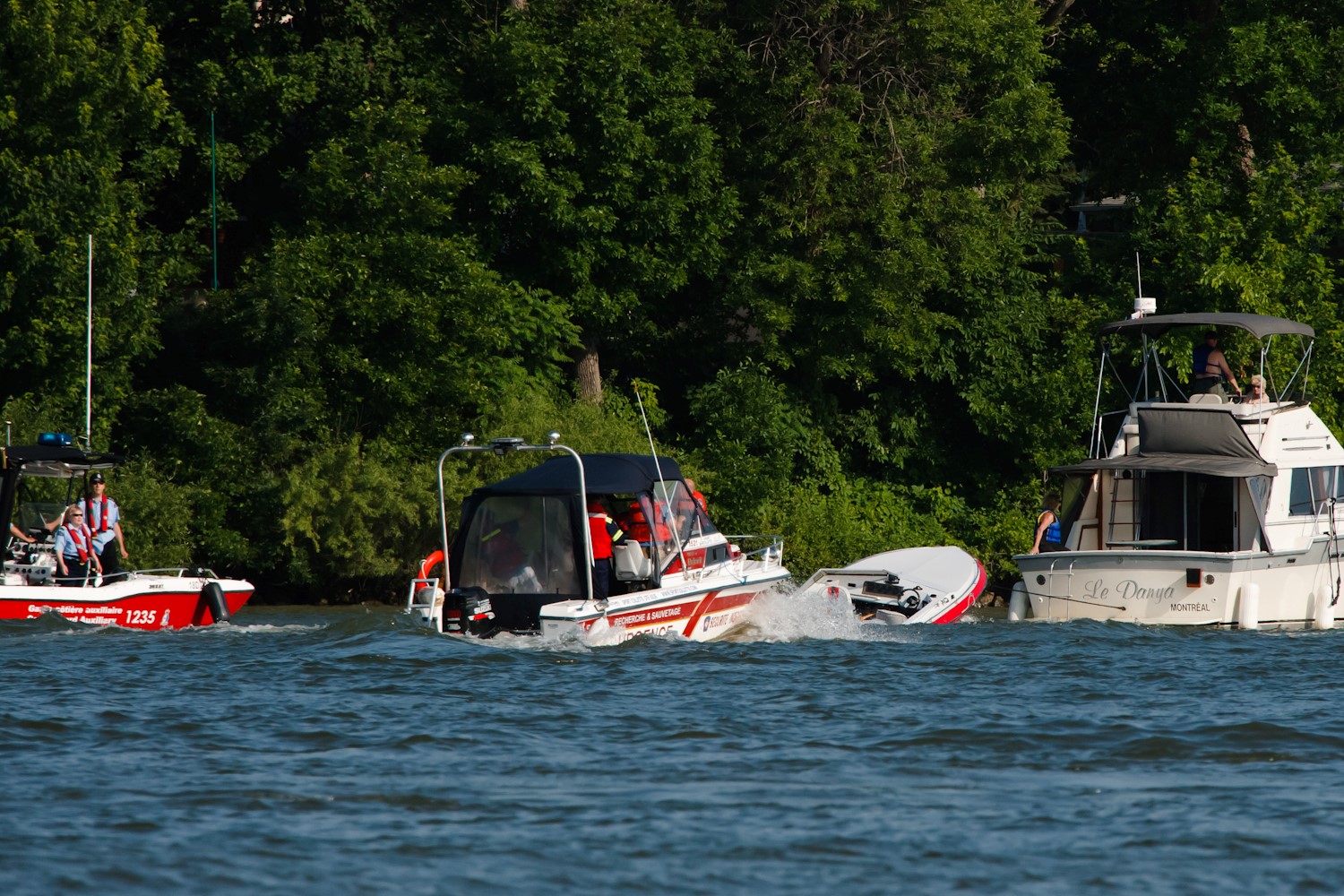 Un bateau coule dans le Richelieu
