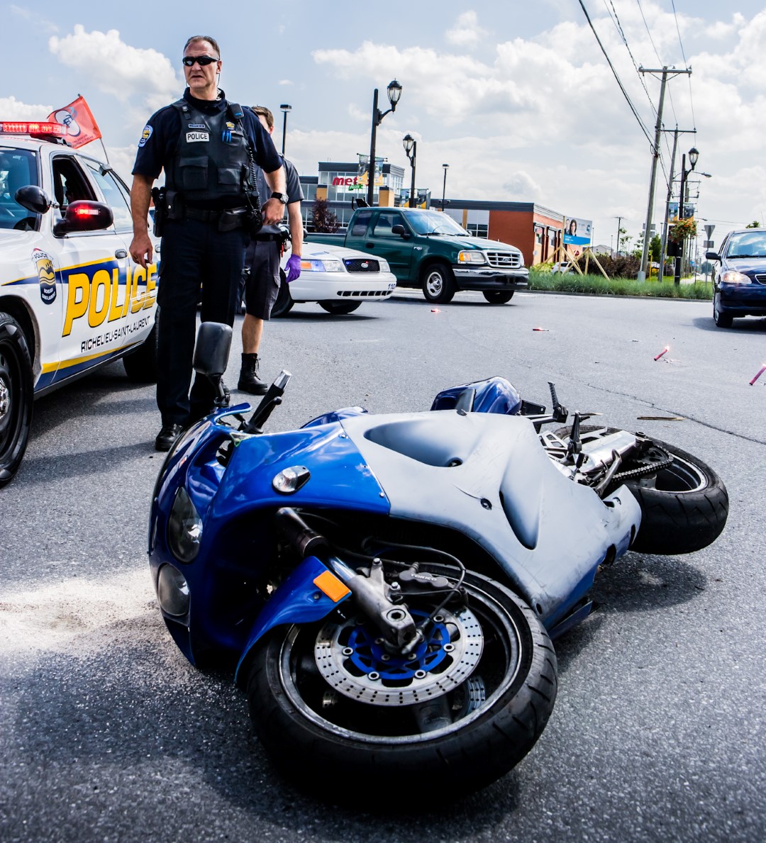 Course folle d'un motocycliste