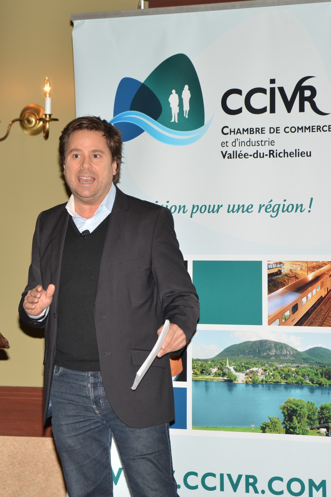 Stéphane E. Roy s’est entretenu avec les membres de la Chambre de commerce et d’industrie de la Vallée-du-Richelieu sur la créativité en affaire, le 20 février dernier.