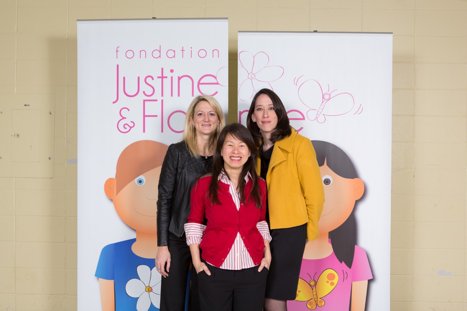 <!--[if gte mso 9]><xml> <o:OfficeDocumentSettings>  <o:AllowPNG/> </o:OfficeDocumentSettings></xml><![endif]-->Catherine Chevrette et Nancy Ménard-Cheng, co-fondatrices de la Fondation Justine &amp; Florence ainsi que l’auteure Kim Thùy, porte-parole de la fondation. <!--[if gte mso 9]><xml> <w:WordDocument>  <w:View>Normal</w:View>  <w:Zoom>0</w:Zoom>  <w:TrackMoves/>  <w:TrackFormatting/>  <w:PunctuationKerning/>  <w:ValidateAgainstSchemas/>  <w:SaveIfXMLInvalid>false</w:SaveIfXMLInvalid>  <w:IgnoreMixedContent>false</w:IgnoreMixedContent>  <w:AlwaysShowPlaceholderText>false</w:AlwaysShowPlaceholderText>  <w:DoNotPromoteQF/>  <w:LidThemeOther>EN-US</w:LidThemeOther>  <w:LidThemeAsian>X-NONE</w:LidThemeAsian>  <w:LidThemeComplexScript>X-NONE</w:LidThemeComplexScript>  <w:Compatibility>   <w:BreakWrappedTables/>   <w:SnapToGridInCell/>   <w:WrapTextWithPunct/>   <w:UseAsianBreakRules/>   <w:DontGrowAutofit/>   <w:SplitPgBreakAndParaMark/>   <w:EnableOpenTypeKerning/>   <w:DontFlipMirrorIndents/>   <w:OverrideTableStyleHps/>  </w:Compatibility>  <m:mathPr>   <m:mathFont m:val="Cambria Math"/>   <m:brkBin m:val="before"/>   <m:brkBinSub m:val="--"/>   <m:smallFrac m:val="off"/>   <m:dispDef/>   <m:lMargin m:val="0"/>   <m:rMargin m:val="0"/>   <m:defJc m:val="centerGroup"/>   <m:wrapIndent m:val="1440"/>   <m:intLim m:val="subSup"/>   <m:naryLim m:val="undOvr"/>  </m:mathPr></w:WordDocument></xml><![endif]--><!--[if gte mso 9]><xml> <w:LatentStyles DefLockedState="false" DefUnhideWhenUsed="true"  DefSemiHidden="true" DefQFormat="false" DefPriority="99"  LatentStyleCount="267">  <w:LsdException Locked="false" Priority="0" SemiHidden="false"   UnhideWhenUsed="false" QFormat="true" Name="Normal"/>  <w:LsdException Locked="false" Priority="9" SemiHidden="false"   UnhideWhenUsed="false" QFormat="true" Name="heading 1"/>  <w:LsdException Locked="false" Priority="9" QFormat="true" Name="heading 2"/>  <w:LsdException Locked="false" Priority="9" QFormat="true" Name="heading 3"/>  <w:LsdException Locked="false" Priority="9" QFormat="true" Name="heading 4"/>  <w:LsdException Locked="false" Priority="9" QFormat="true" Name="heading 5"/>  <w:LsdException Locked="false" Priority="9" QFormat="true" Name="heading 6"/>  <w:LsdException Locked="false" Priority="9" QFormat="true" Name="heading 7"/>  <w:LsdException Locked="false" Priority="9" QFormat="true" Name="heading 8"/>  <w:LsdException Locked="false" Priority="9" QFormat="true" Name="heading 9"/>  <w:LsdException Locked="false" Priority="39" Name="toc 1"/>  <w:LsdException Locked="false" Priority="39" Name="toc 2"/>  <w:LsdException Locked="false" Priority="39" Name="toc 3"/>  <w:LsdException Locked="false" Priority="39" Name="toc 4"/>  <w:LsdException Locked="false" Priority="39" Name="toc 5"/>  <w:LsdException Locked="false" Priority="39" Name="toc 6"/>  <w:LsdException Locked="false" Priority="39" Name="toc 7"/>  <w:LsdException Locked="false" Priority="39" Name="toc 8"/>  <w:LsdException Locked="false" Priority="39" Name="toc 9"/>  <w:LsdException Locked="false" Priority="35" QFormat="true" Name="caption"/>  <w:LsdException Locked="false" Priority="10" SemiHidden="false"   UnhideWhenUsed="false" QFormat="true" Name="Title"/>  <w:LsdException Locked="false" Priority="1" Name="Default Paragraph Font"/>  <w:LsdException Locked="false" Priority="11" SemiHidden="false"   UnhideWhenUsed="false" QFormat="true" Name="Subtitle"/>  <w:LsdException Locked="false" Priority="22" SemiHidden="false"   UnhideWhenUsed="false" QFormat="true" Name="Strong"/>  <w:LsdException Locked="false" Priority="20" SemiHidden="false"   UnhideWhenUsed="false" QFormat="true" Name="Emphasis"/>  <w:LsdException Locked="false" Priority="59" SemiHidden="false"   UnhideWhenUsed="false" Name="Table Grid"/>  <w:LsdException Locked="false" UnhideWhenUsed="false" Name="Placeholder Text"/>  <w:LsdException Locked="false" Priority="1" SemiHidden="false"   UnhideWhenUsed="false" QFormat="true" Name="No Spacing"/>  <w:LsdException Locked="false" Priority="60" SemiHidden="false"   UnhideWhenUsed="false" Name="Light Shading"/>  <w:LsdException Locked="false" Priority="61" SemiHidden="false"   UnhideWhenUsed="false" Name="Light List"/>  <w:LsdException Locked="false" Priority="62" SemiHidden="false"   UnhideWhenUsed="false" Name="Light Grid"/>  <w:LsdException Locked="false" Priority="63" SemiHidden="false"   UnhideWhenUsed="false" Name="Medium Shading 1"/>  <w:LsdException Locked="false" Priority="64" SemiHidden="false"   UnhideWhenUsed="false" Name="Medium Shading 2"/>  <w:LsdException Locked="false" Priority="65" SemiHidden="false"   UnhideWhenUsed="false" Name="Medium List 1"/>  <w:LsdException Locked="false" Priority="66" SemiHidden="false"   UnhideWhenUsed="false" Name="Medium List 2"/>  <w:LsdException Locked="false" Priority="67" SemiHidden="false"   UnhideWhenUsed="false" Name="Medium Grid 1"/>  <w:LsdException Locked="false" Priority="68" SemiHidden="false"   UnhideWhenUsed="false" Name="Medium Grid 2"/>  <w:LsdException Locked="false" Priority="69" SemiHidden="false"   UnhideWhenUsed="false" Name="Medium Grid 3"/>  <w:LsdException Locked="false" Priority="70" SemiHidden="false"   UnhideWhenUsed="false" Name="Dark List"/>  <w:LsdException Locked="false" Priority="71" SemiHidden="false"   UnhideWhenUsed="false" Name="Colorful Shading"/>  <w:LsdException Locked="false" Priority="72" SemiHidden="false"   UnhideWhenUsed="false" Name="Colorful List"/>  <w:LsdException Locked="false" Priority="73" SemiHidden="false"   UnhideWhenUsed="false" Name="Colorful Grid"/>  <w:LsdException Locked="false" Priority="60" SemiHidden="false"   UnhideWhenUsed="false" Name="Light Shading Accent 1"/>  <w:LsdException Locked="false" Priority="61" SemiHidden="false"   UnhideWhenUsed="false" Name="Light List Accent 1"/>  <w:LsdException Locked="false" Priority="62" SemiHidden="false"   UnhideWhenUsed="false" Name="Light Grid Accent 1"/>  <w:LsdException Locked="false" Priority="63" SemiHidden="false"   UnhideWhenUsed="false" Name="Medium Shading 1 Accent 1"/>  <w:LsdException Locked="false" Priority="64" SemiHidden="false"   UnhideWhenUsed="false" Name="Medium Shading 2 Accent 1"/>  <w:LsdException Locked="false" Priority="65" SemiHidden="false"   UnhideWhenUsed="false" Name="Medium List 1 Accent 1"/>  <w:LsdException Locked="false" UnhideWhenUsed="false" Name="Revision"/>  <w:LsdException Locked="false" Priority="34" SemiHidden="false"   UnhideWhenUsed="false" QFormat="true" Name="List Paragraph"/>  <w:LsdException Locked="false" Priority="29" SemiHidden="false"   UnhideWhenUsed="false" QFormat="true" Name="Quote"/>  <w:LsdException Locked="false" Priority="30" SemiHidden="false"   UnhideWhenUsed="false" QFormat="true" Name="Intense Quote"/>  <w:LsdException Locked="false" Priority="66" SemiHidden="false"   UnhideWhenUsed="false" Name="Medium List 2 Accent 1"/>  <w:LsdException Locked="false" Priority="67" SemiHidden="false"   UnhideWhenUsed="false" Name="Medium Grid 1 Accent 1"/>  <w:LsdException Locked="false" Priority="68" SemiHidden="false"   UnhideWhenUsed="false" Name="Medium Grid 2 Accent 1"/>  <w:LsdException Locked="false" Priority="69" SemiHidden="false"   UnhideWhenUsed="false" Name="Medium Grid 3 Accent 1"/>  <w:LsdException Locked="false" Priority="70" SemiHidden="false"   UnhideWhenUsed="false" Name="Dark List Accent 1"/>  <w:LsdException Locked="false" Priority="71" SemiHidden="false"   UnhideWhenUsed="false" Name="Colorful Shading Accent 1"/>  <w:LsdException Locked="false" Priority="72" SemiHidden="false"   UnhideWhenUsed="false" Name="Colorful List Accent 1"/>  <w:LsdException Locked="false" Priority="73" SemiHidden="false"   UnhideWhenUsed="false" Name="Colorful Grid Accent 1"/>  <w:LsdException Locked="false" Priority="60" SemiHidden="false"   UnhideWhenUsed="false" Name="Light Shading Accent 2"/>  <w:LsdException Locked="false" Priority="61" SemiHidden="false"   UnhideWhenUsed="false" Name="Light List Accent 2"/>  <w:LsdException Locked="false" Priority="62" SemiHidden="false"   UnhideWhenUsed="false" Name="Light Grid Accent 2"/>  <w:LsdException Locked="false" Priority="63" SemiHidden="false"   UnhideWhenUsed="false" Name="Medium Shading 1 Accent 2"/>  <w:LsdException Locked="false" Priority="64" SemiHidden="false"   UnhideWhenUsed="false" Name="Medium Shading 2 Accent 2"/>  <w:LsdException Locked="false" Priority="65" SemiHidden="false"   UnhideWhenUsed="false" Name="Medium List 1 Accent 2"/>  <w:LsdException Locked="false" Priority="66" SemiHidden="false"   UnhideWhenUsed="false" Name="Medium List 2 Accent 2"/>  <w:LsdException Locked="false" Priority="67" SemiHidden="false"   UnhideWhenUsed="false" Name="Medium Grid 1 Accent 2"/>  <w:LsdException Locked="false" Priority="68" SemiHidden="false"   UnhideWhenUsed="false" Name="Medium Grid 2 Accent 2"/>  <w:LsdException Locked="false" Priority="69" SemiHidden="false"   UnhideWhenUsed="false" Name="Medium Grid 3 Accent 2"/>  <w:LsdException Locked="false" Priority="70" SemiHidden="false"   UnhideWhenUsed="false" Name="Dark List Accent 2"/>  <w:LsdException Locked="false" Priority="71" SemiHidden="false"   UnhideWhenUsed="false" Name="Colorful Shading Accent 2"/>  <w:LsdException Locked="false" Priority="72" SemiHidden="false"   UnhideWhenUsed="false" Name="Colorful List Accent 2"/>  <w:LsdException Locked="false" Priority="73" SemiHidden="false"   UnhideWhenUsed="false" Name="Colorful Grid Accent 2"/>  <w:LsdException Locked="false" Priority="60" SemiHidden="false"   UnhideWhenUsed="false" Name="Light Shading Accent 3"/>  <w:LsdException Locked="false" Priority="61" SemiHidden="false"   UnhideWhenUsed="false" Name="Light List Accent 3"/>  <w:LsdException Locked="false" Priority="62" SemiHidden="false"   UnhideWhenUsed="false" Name="Light Grid Accent 3"/>  <w:LsdException Locked="false" Priority="63" SemiHidden="false"   UnhideWhenUsed="false" Name="Medium Shading 1 Accent 3"/>  <w:LsdException Locked="false" Priority="64" SemiHidden="false"   UnhideWhenUsed="false" Name="Medium Shading 2 Accent 3"/>  <w:LsdException Locked="false" Priority="65" SemiHidden="false"   UnhideWhenUsed="false" Name="Medium List 1 Accent 3"/>  <w:LsdException Locked="false" Priority="66" SemiHidden="false"   UnhideWhenUsed="false" Name="Medium List 2 Accent 3"/>  <w:LsdException Locked="false" Priority="67" SemiHidden="false"   UnhideWhenUsed="false" Name="Medium Grid 1 Accent 3"/>  <w:LsdException Locked="false" Priority="68" SemiHidden="false"   UnhideWhenUsed="false" Name="Medium Grid 2 Accent 3"/>  <w:LsdException Locked="false" Priority="69" SemiHidden="false"   UnhideWhenUsed="false" Name="Medium Grid 3 Accent 3"/>  <w:LsdException Locked="false" Priority="70" SemiHidden="false"   UnhideWhenUsed="false" Name="Dark List Accent 3"/>  <w:LsdException Locked="false" Priority="71" SemiHidden="false"   UnhideWhenUsed="false" Name="Colorful Shading Accent 3"/>  <w:LsdException Locked="false" Priority="72" SemiHidden="false"   UnhideWhenUsed="false" Name="Colorful List Accent 3"/>  <w:LsdException Locked="false" Priority="73" SemiHidden="false"   UnhideWhenUsed="false" Name="Colorful Grid Accent 3"/>  <w:LsdException Locked="false" Priority="60" SemiHidden="false"   UnhideWhenUsed="false" Name="Light Shading Accent 4"/>  <w:LsdException Locked="false" Priority="61" SemiHidden="false"   UnhideWhenUsed="false" Name="Light List Accent 4"/>  <w:LsdException Locked="false" Priority="62" SemiHidden="false"   UnhideWhenUsed="false" Name="Light Grid Accent 4"/>  <w:LsdException Locked="false" Priority="63" SemiHidden="false"   UnhideWhenUsed="false" Name="Medium Shading 1 Accent 4"/>  <w:LsdException Locked="false" Priority="64" SemiHidden="false"   UnhideWhenUsed="false" Name="Medium Shading 2 Accent 4"/>  <w:LsdException Locked="false" Priority="65" SemiHidden="false"   UnhideWhenUsed="false" Name="Medium List 1 Accent 4"/>  <w:LsdException Locked="false" Priority="66" SemiHidden="false"   UnhideWhenUsed="false" Name="Medium List 2 Accent 4"/>  <w:LsdException Locked="false" Priority="67" SemiHidden="false"   UnhideWhenUsed="false" Name="Medium Grid 1 Accent 4"/>  <w:LsdException Locked="false" Priority="68" SemiHidden="false"   UnhideWhenUsed="false" Name="Medium Grid 2 Accent 4"/>  <w:LsdException Locked="false" Priority="69" SemiHidden="false"   UnhideWhenUsed="false" Name="Medium Grid 3 Accent 4"/>  <w:LsdException Locked="false" Priority="70" SemiHidden="false"   UnhideWhenUsed="false" Name="Dark List Accent 4"/>  <w:LsdException Locked="false" Priority="71" SemiHidden="false"   UnhideWhenUsed="false" Name="Colorful Shading Accent 4"/>  <w:LsdException Locked="false" Priority="72" SemiHidden="false"   UnhideWhenUsed="false" Name="Colorful List Accent 4"/>  <w:LsdException Locked="false" Priority="73" SemiHidden="false"   UnhideWhenUsed="false" Name="Colorful Grid Accent 4"/>  <w:LsdException Locked="false" Priority="60" SemiHidden="false"   UnhideWhenUsed="false" Name="Light Shading Accent 5"/>  <w:LsdException Locked="false" Priority="61" SemiHidden="false"   UnhideWhenUsed="false" Name="Light List Accent 5"/>  <w:LsdException Locked="false" Priority="62" SemiHidden="false"   UnhideWhenUsed="false" Name="Light Grid Accent 5"/>  <w:LsdException Locked="false" Priority="63" SemiHidden="false"   UnhideWhenUsed="false" Name="Medium Shading 1 Accent 5"/>  <w:LsdException Locked="false" Priority="64" SemiHidden="false"   UnhideWhenUsed="false" Name="Medium Shading 2 Accent 5"/>  <w:LsdException Locked="false" Priority="65" SemiHidden="false"   UnhideWhenUsed="false" Name="Medium List 1 Accent 5"/>  <w:LsdException Locked="false" Priority="66" SemiHidden="false"   UnhideWhenUsed="false" Name="Medium List 2 Accent 5"/>  <w:LsdException Locked="false" Priority="67" SemiHidden="false"   UnhideWhenUsed="false" Name="Medium Grid 1 Accent 5"/>  <w:LsdException Locked="false" Priority="68" SemiHidden="false"   UnhideWhenUsed="false" Name="Medium Grid 2 Accent 5"/>  <w:LsdException Locked="false" Priority="69" SemiHidden="false"   UnhideWhenUsed="false" Name="Medium Grid 3 Accent 5"/>  <w:LsdException Locked="false" Priority="70" SemiHidden="false"   UnhideWhenUsed="false" Name="Dark List Accent 5"/>  <w:LsdException Locked="false" Priority="71" SemiHidden="false"   UnhideWhenUsed="false" Name="Colorful Shading Accent 5"/>  <w:LsdException Locked="false" Priority="72" SemiHidden="false"   UnhideWhenUsed="false" Name="Colorful List Accent 5"/>  <w:LsdException Locked="false" Priority="73" SemiHidden="false"   UnhideWhenUsed="false" Name="Colorful Grid Accent 5"/>  <w:LsdException Locked="false" Priority="60" SemiHidden="false"   UnhideWhenUsed="false" Name="Light Shading Accent 6"/>  <w:LsdException Locked="false" Priority="61" SemiHidden="false"   UnhideWhenUsed="false" Name="Light List Accent 6"/>  <w:LsdException Locked="false" Priority="62" SemiHidden="false"   UnhideWhenUsed="false" Name="Light Grid Accent 6"/>  <w:LsdException Locked="false" Priority="63" SemiHidden="false"   UnhideWhenUsed="false" Name="Medium Shading 1 Accent 6"/>  <w:LsdException Locked="false" Priority="64" SemiHidden="false"   UnhideWhenUsed="false" Name="Medium Shading 2 Accent 6"/>  <w:LsdException Locked="false" Priority="65" SemiHidden="false"   UnhideWhenUsed="false" Name="Medium List 1 Accent 6"/>  <w:LsdException Locked="false" Priority="66" SemiHidden="false"   UnhideWhenUsed="false" Name="Medium List 2 Accent 6"/>  <w:LsdException Locked="false" Priority="67" SemiHidden="false"   UnhideWhenUsed="false" Name="Medium Grid 1 Accent 6"/>  <w:LsdException Locked="false" Priority="68" SemiHidden="false"   UnhideWhenUsed="false" Name="Medium Grid 2 Accent 6"/>  <w:LsdException Locked="false" Priority="69" SemiHidden="false"   UnhideWhenUsed="false" Name="Medium Grid 3 Accent 6"/>  <w:LsdException Locked="false" Priority="70" SemiHidden="false"   UnhideWhenUsed="false" Name="Dark List Accent 6"/>  <w:LsdException Locked="false" Priority="71" SemiHidden="false"   UnhideWhenUsed="false" Name="Colorful Shading Accent 6"/>  <w:LsdException Locked="false" Priority="72" SemiHidden="false"   UnhideWhenUsed="false" Name="Colorful List Accent 6"/>  <w:LsdException Locked="false" Priority="73" SemiHidden="false"   UnhideWhenUsed="false" Name="Colorful Grid Accent 6"/>  <w:LsdException Locked="false" Priority="19" SemiHidden="false"   UnhideWhenUsed="false" QFormat="true" Name="Subtle Emphasis"/>  <w:LsdException Locked="false" Priority="21" SemiHidden="false"   UnhideWhenUsed="false" QFormat="true" Name="Intense Emphasis"/>  <w:LsdException Locked="false" Priority="31" SemiHidden="false"   UnhideWhenUsed="false" QFormat="true" Name="Subtle Reference"/>  <w:LsdException Locked="false" Priority="32" SemiHidden="false"   UnhideWhenUsed="false" QFormat="true" Name="Intense Reference"/>  <w:LsdException Locked="false" Priority="33" SemiHidden="false"   UnhideWhenUsed="false" QFormat="true" Name="Book Title"/>  <w:LsdException Locked="false" Priority="37" Name="Bibliography"/>  <w:LsdException Locked="false" Priority="39" QFormat="true" Name="TOC Heading"/> </w:LatentStyles></xml><![endif]--><!--[if gte mso 10]><style> /* Style Definitions */ table.MsoNormalTable	{mso-style-name:"Tableau Normal";	mso-tstyle-rowband-size:0;	mso-tstyle-colband-size:0;	mso-style-noshow:yes;	mso-style-priority:99;	mso-style-parent:"";	mso-padding-alt:0cm 5.4pt 0cm 5.4pt;	mso-para-margin-top:0cm;	mso-para-margin-right:0cm;	mso-para-margin-bottom:10.0pt;	mso-para-margin-left:0cm;	line-height:115%;	mso-pagination:widow-orphan;	font-size:11.0pt;	font-family:"Calibri","sans-serif";	mso-ascii-font-family:Calibri;	mso-ascii-theme-font:minor-latin;	mso-hansi-font-family:Calibri;	mso-hansi-theme-font:minor-latin;}</style><![endif]-->