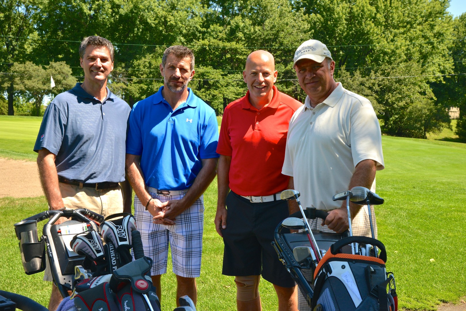 Marc Bergevin et Michel Therrien, de passage au club de golf de Beloeil.