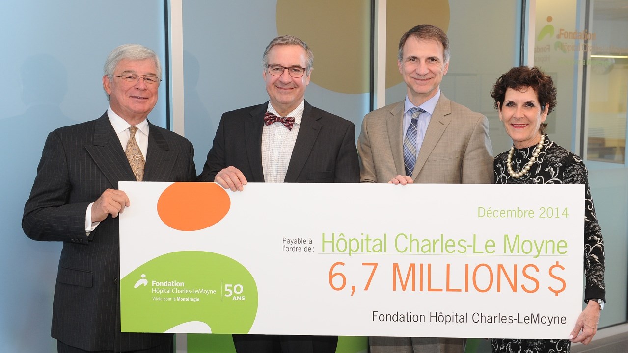 La Fondation de l'hôpital Charles-LeMoyne remet un montant record de 6,7 M$ à l'Hôpital