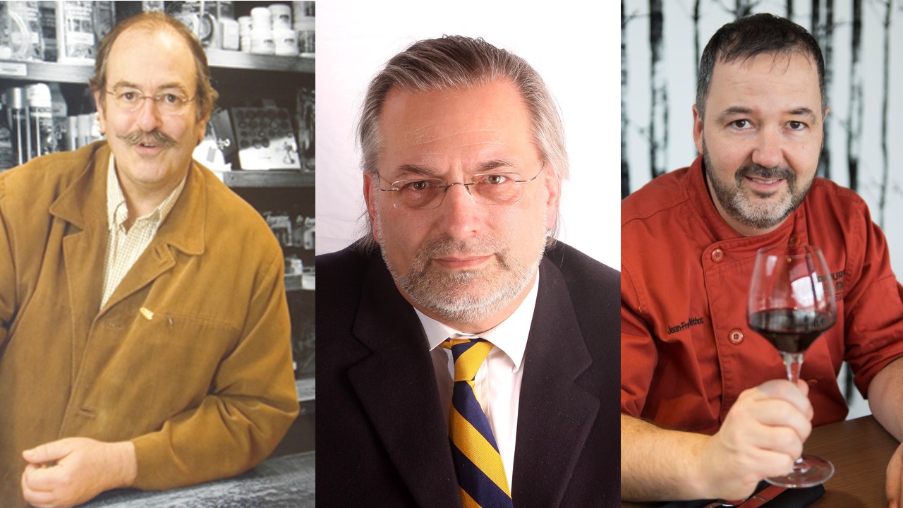 François Cormier (à gauche), Pierre Jury (au centre), Jean-François Méthot (à droite) et Jacques Rémy (absent sur la photo) seront intronisés à la Confrérie du cassoulet du Québec lors de l'événement « Cassoulet » de la Maison amérindienne.