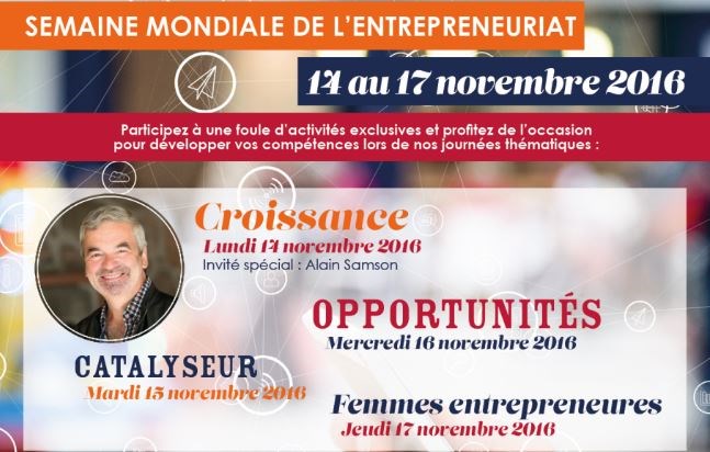 Le CLD de La Vallée-du-Richelieu dévoile  la programmation de la Semaine mondiale de l’entrepreneuriat 2016