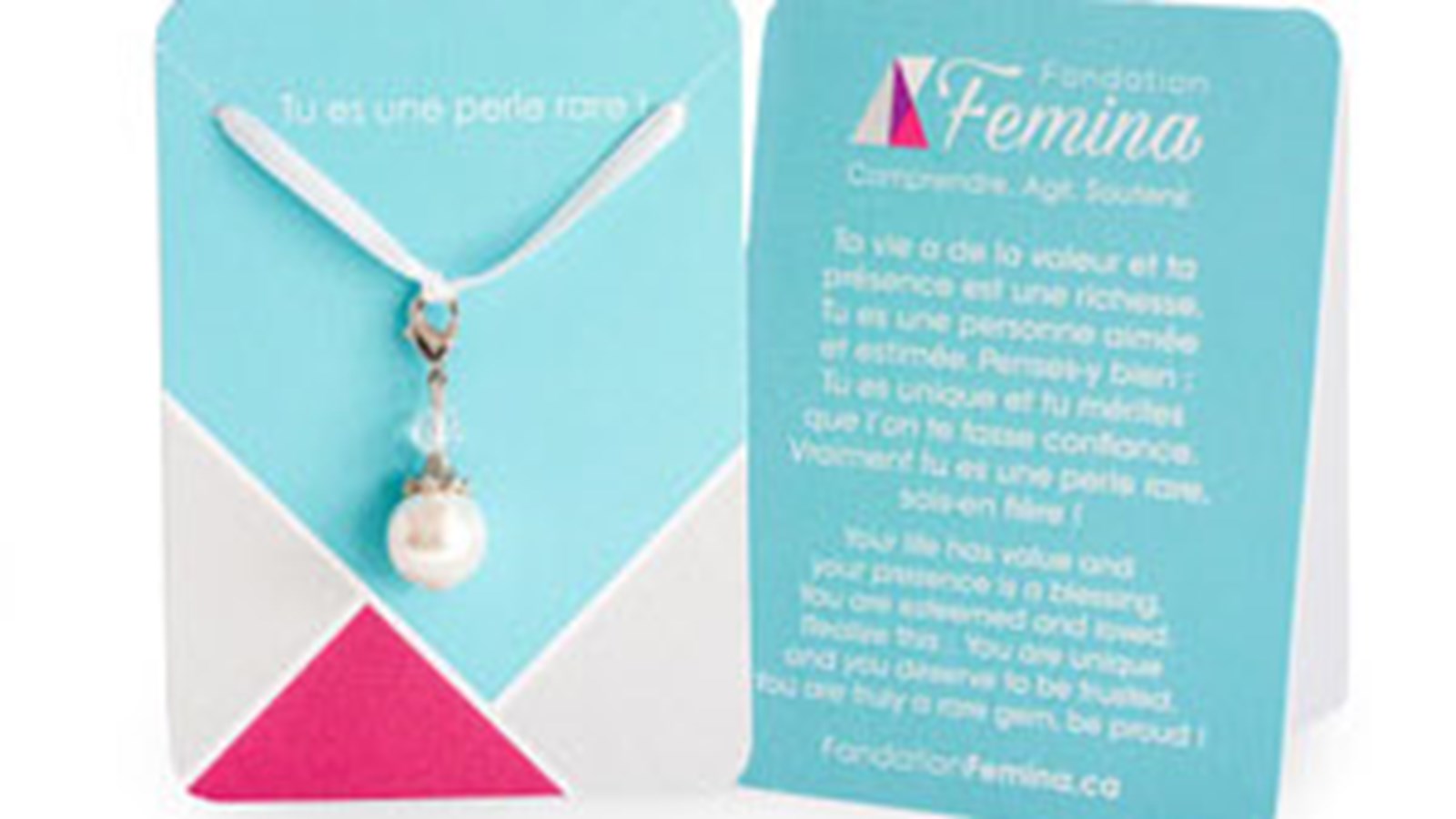 Les femmes qui fréquentent l'une des 15 maisons d'hébergement ciblées par ce projet reçoivent cette perle.