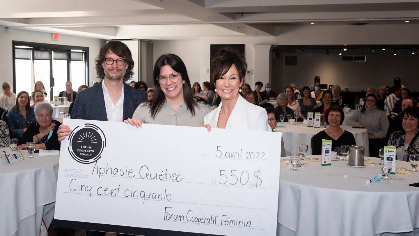 M. Louis-Philippe Rivard, conférencier invité, Mme Émilie Claveau, coordonnatrice des communications pour  Covris Coopérative, Mme Josée Boudreault, conférencière invitée. 