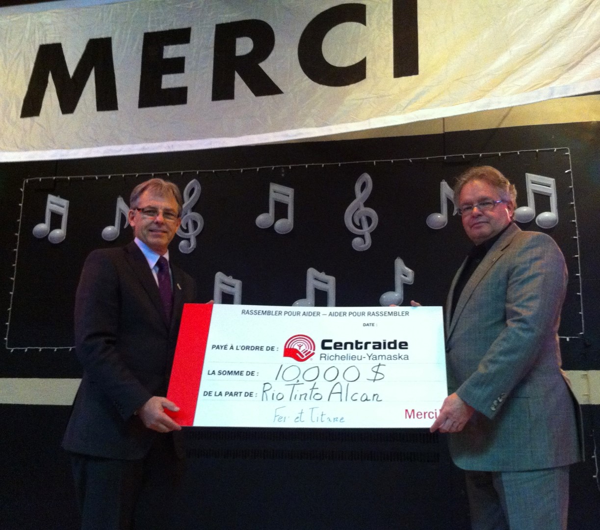 Centraide Richelieu-Yamaska reçoit 10 000 $ de Rio Tinto Alcan
