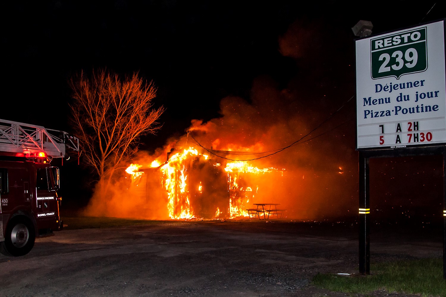 Le Resto 239 ravagé par les flammes