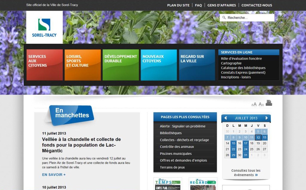 Un nouveau site Internet pour la Ville de Sorel-Tracy
