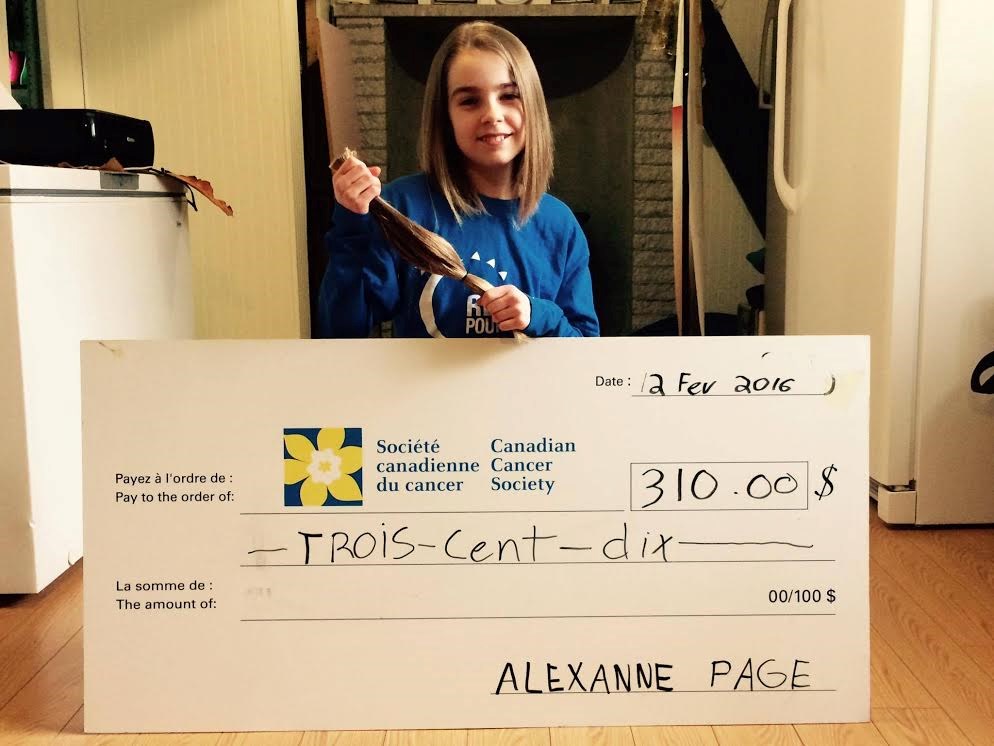 Alexanne Page et son Défi Couette coupée prépare la voie pour le Coco rasé de l’espoir