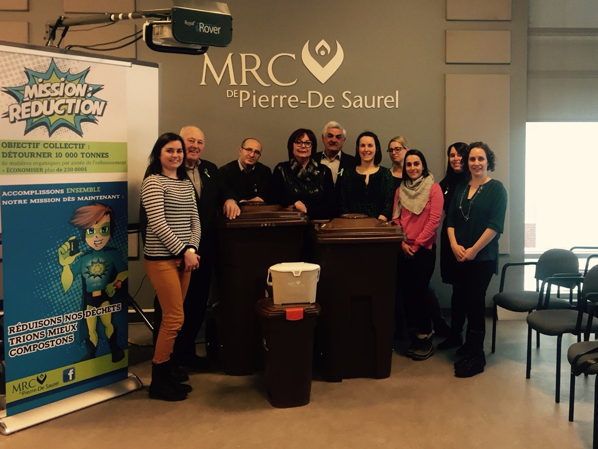 La région répond à l’appel de la MRC de Pierre-De Saurel pour la Collecte des bacs bruns
