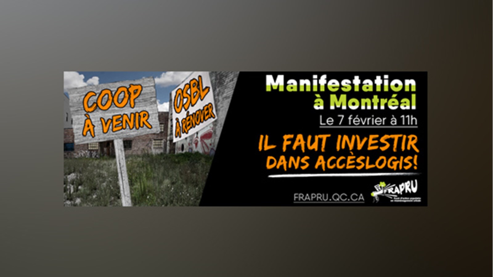 Des locataires de Sorel-Tracy manifesteront à Montréal pour le logement social avec le FRAPRU 