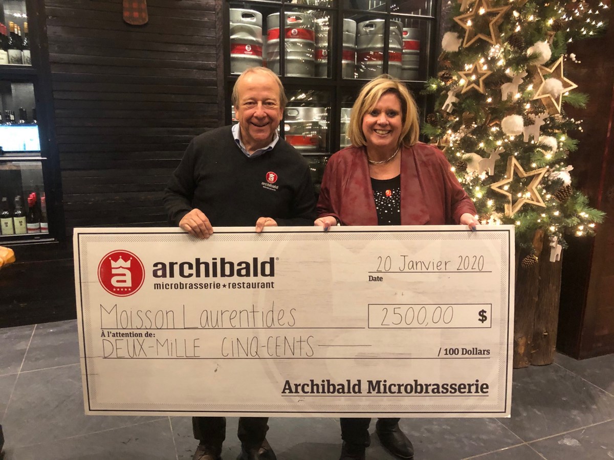 La Microbrasserie Archibald de Blainville remet 2500$ à Moisson Laurentides