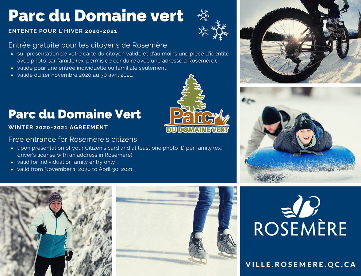 Nouvelle entente pour les Rosemèrois avec le Parc du Domaine Vert