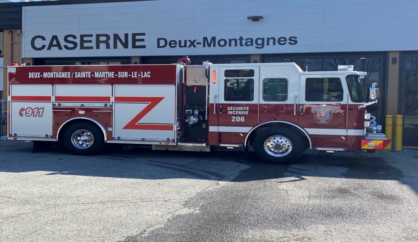Un nouveau camion autopompe pour le ervice de sécurité incendie intermunicipal  Deux-Montagnes/Sainte-Marthe-sur-le-Lac