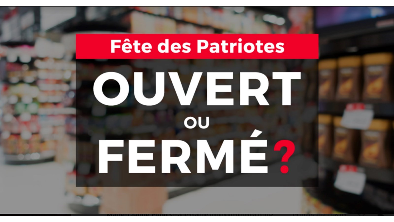 Rappel: certains services seront fermés aujourd'hui