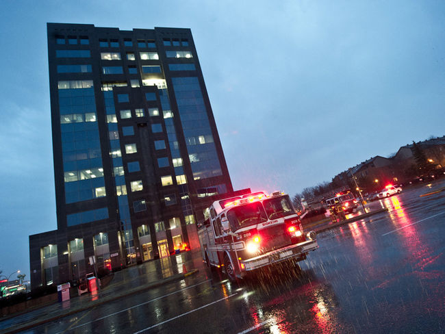 Intervention des pompiers sur le Carrefour